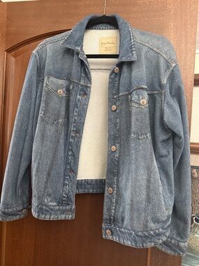 AnyBody Vintage-Inspired Pale Blue Denim Jacket